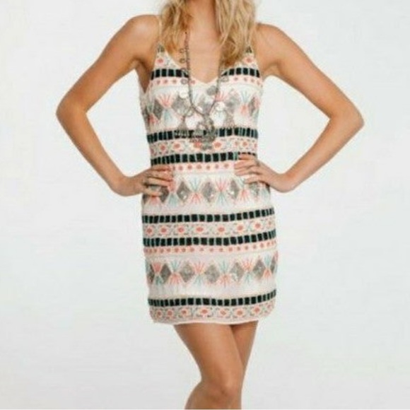 Anthropologie Raga Beaded Dress Size L NWT - Picture 1 of 7